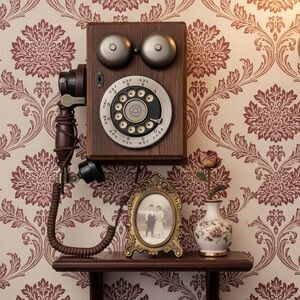 Vintage Western Electric Wooden Rotary Telephone